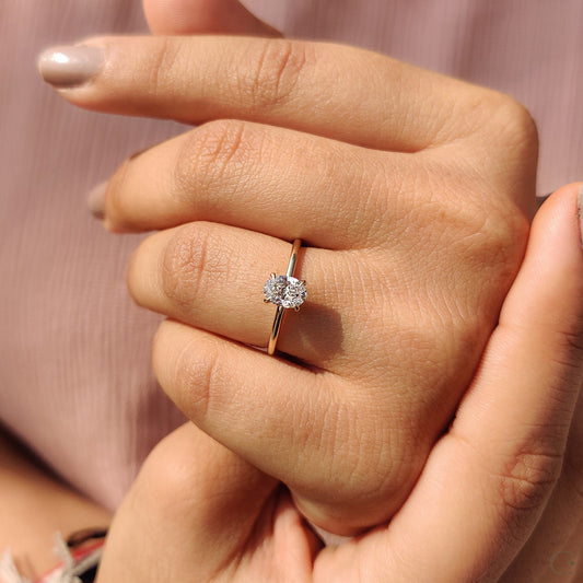 0.50 CT Oval Solitaire Moissanite Engagement Ring