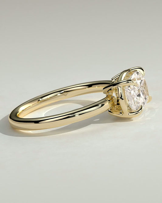 2 CT Elongated Cushion Solitaire Moissanite Engagement Ring