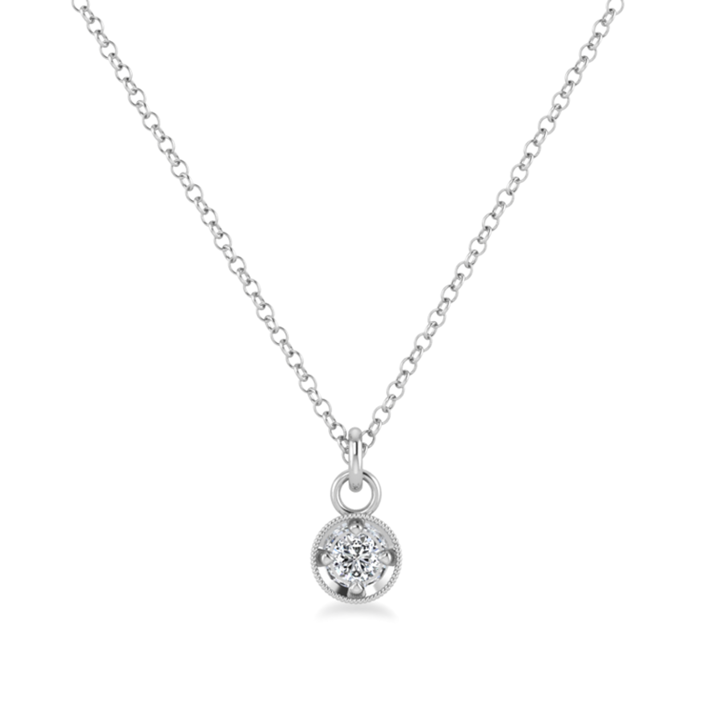 3.0 CT Round Shaped Moissanite Solitaire Necklace