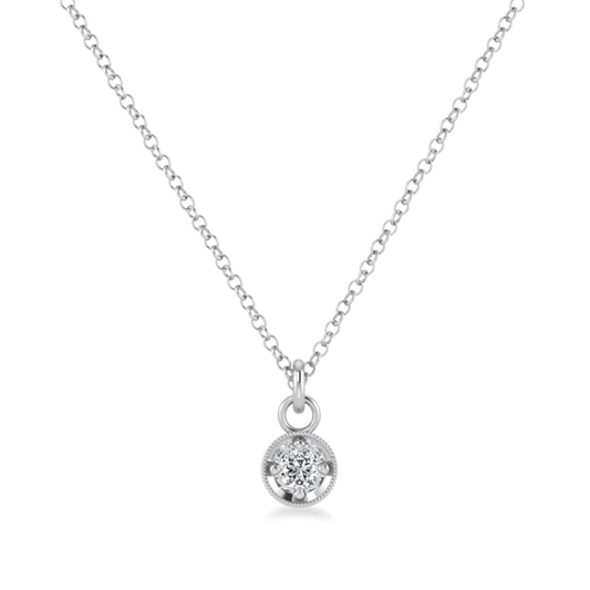3.0 CT Round Shaped Moissanite Solitaire Necklace