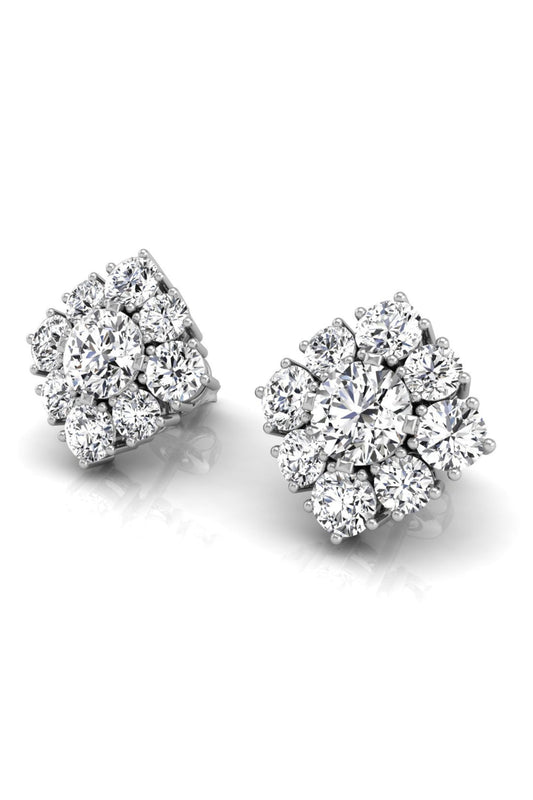 1.43 TCW Round Cut Halo Stud Moissanite Earrings