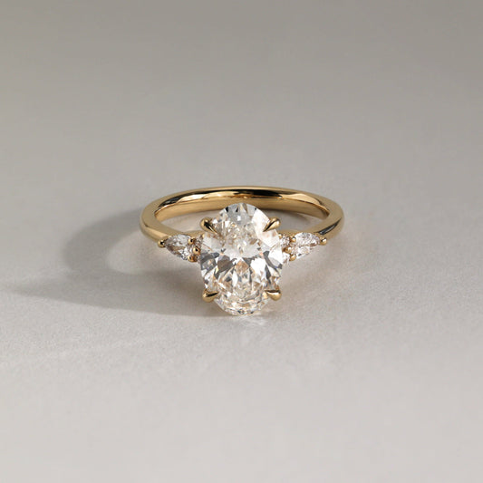 2 CT Oval Cluster Moissanite Engagement Ring