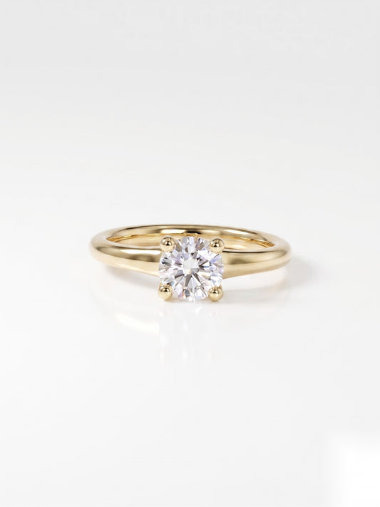 1 CT Round Solitaire Moissanite Engagement Ring