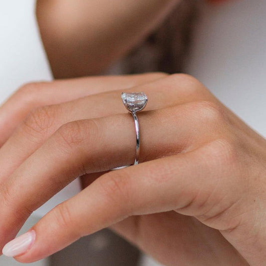 1.8 CT Cushion Hidden Halo Moissanite Engagement Ring