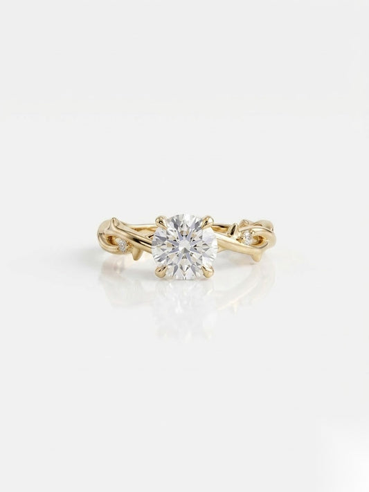 1 CT Round Dainty Pave Moissanite Engagement Ring