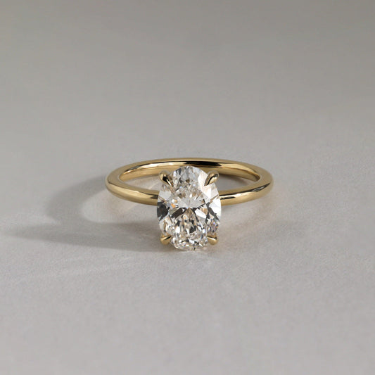 2 CT Oval Hidden Halo Moissanite Engagement Ring