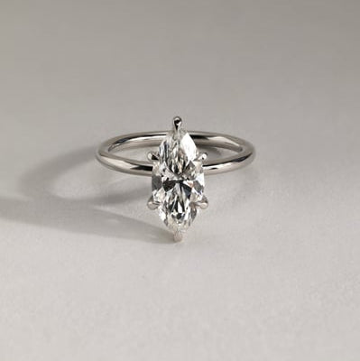 2 CT Marquise Hidden Halo Moissanite Engagement Ring