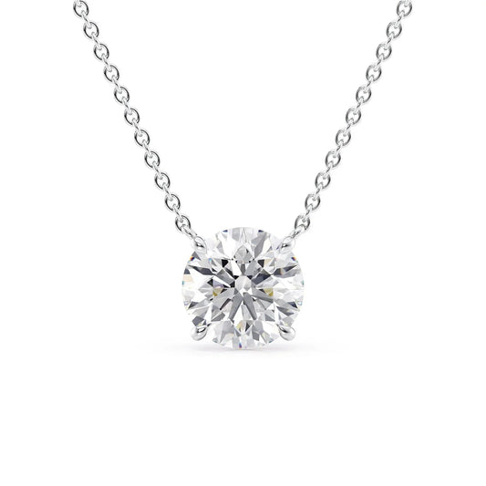 2 CT Round Shaped Moissanite Necklace In Solitaire Design
