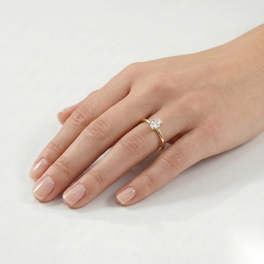 0.25 CT Oval Solitaire Moissanite Engagement Ring