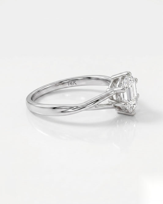 1 CT Pear Solitaire Moissanite Engagement Ring