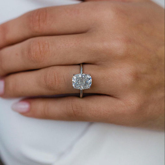 4.55 CT Cushion Solitaire Moissanite Engagement Ring