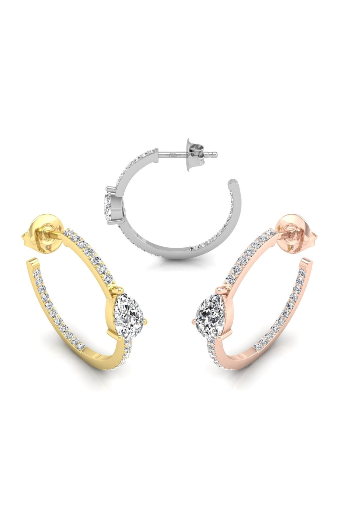 0.37 TCW Round Cut Hoop Moissanite Earrings