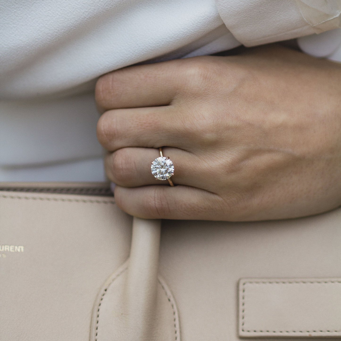 3 CT Round Solitaire Moissanite Engagement Ring
