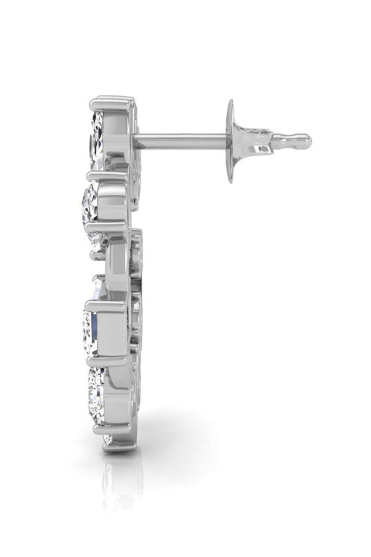 4.74 TCW Emerald Cut Multiple Stone Hoop Moissanite Earrings