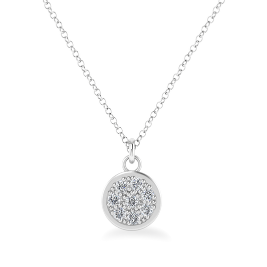 0.8 CT Round Shaped Moissanite Necklace In Multi Stone Design