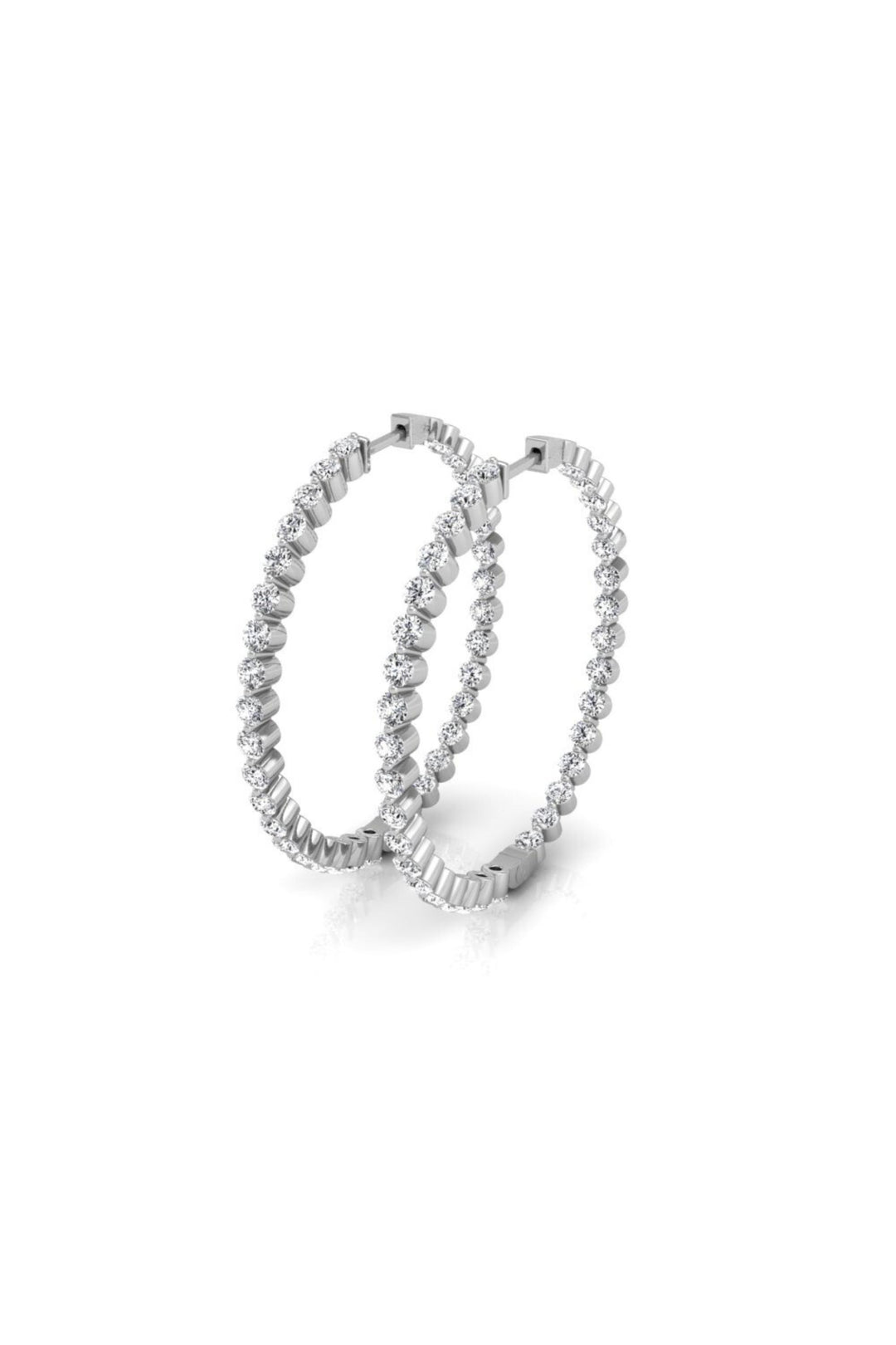 0.32 TCW Round Cut Hoops Moissanite Earrings