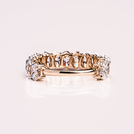 3.45 TCW Oval Half Eternity Moissanite Wedding Band
