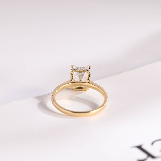 2.0 CT Radiant Pave Moissanite Engagement Ring