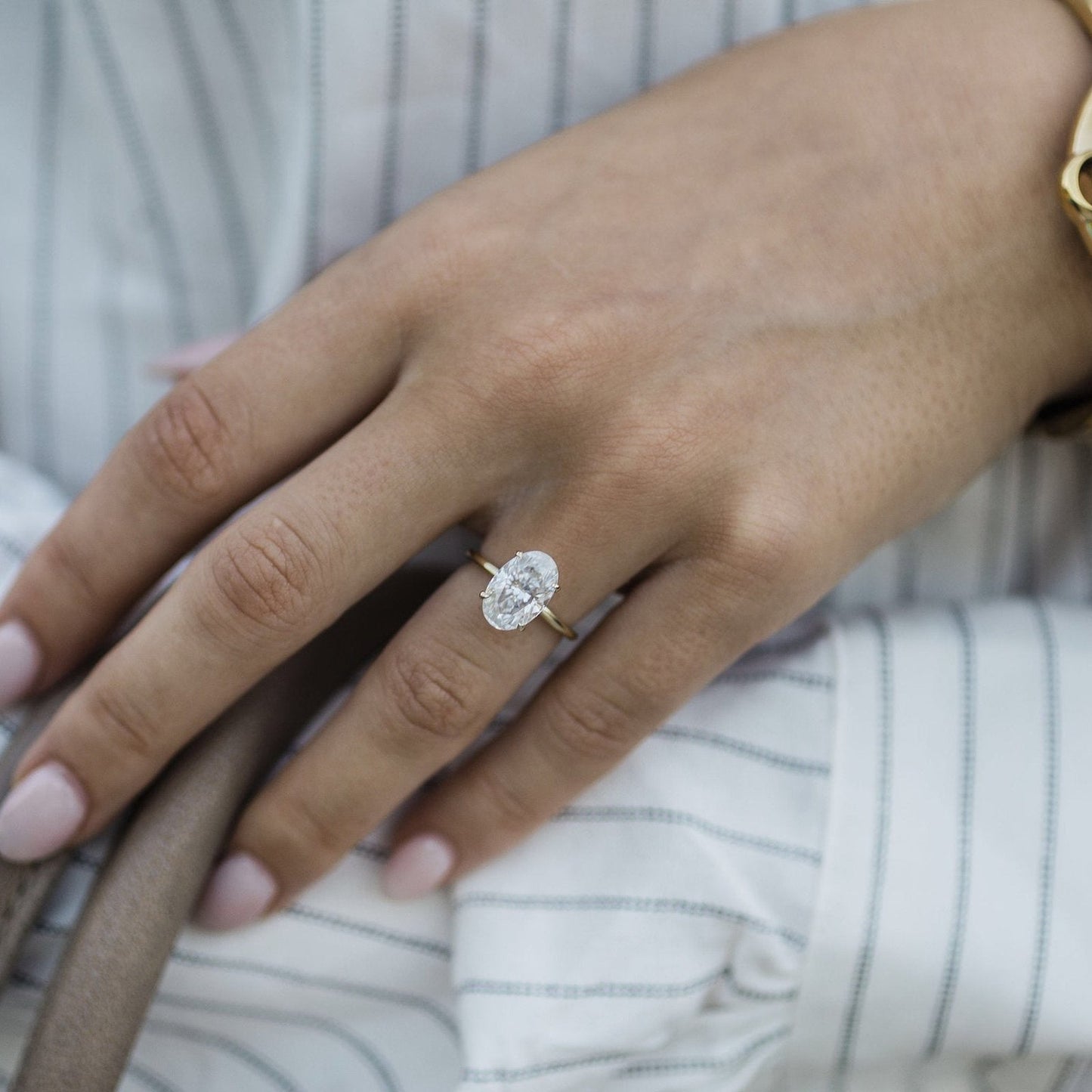 4 CT Oval Solitaire Moissanite Engagement Ring
