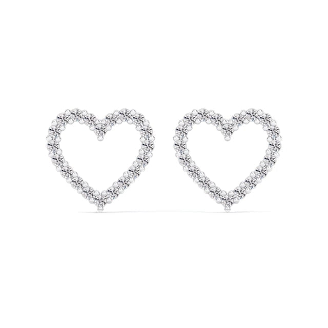 0.50 TCW Round Cut Heart Shaped Moissanite Stud Earrings