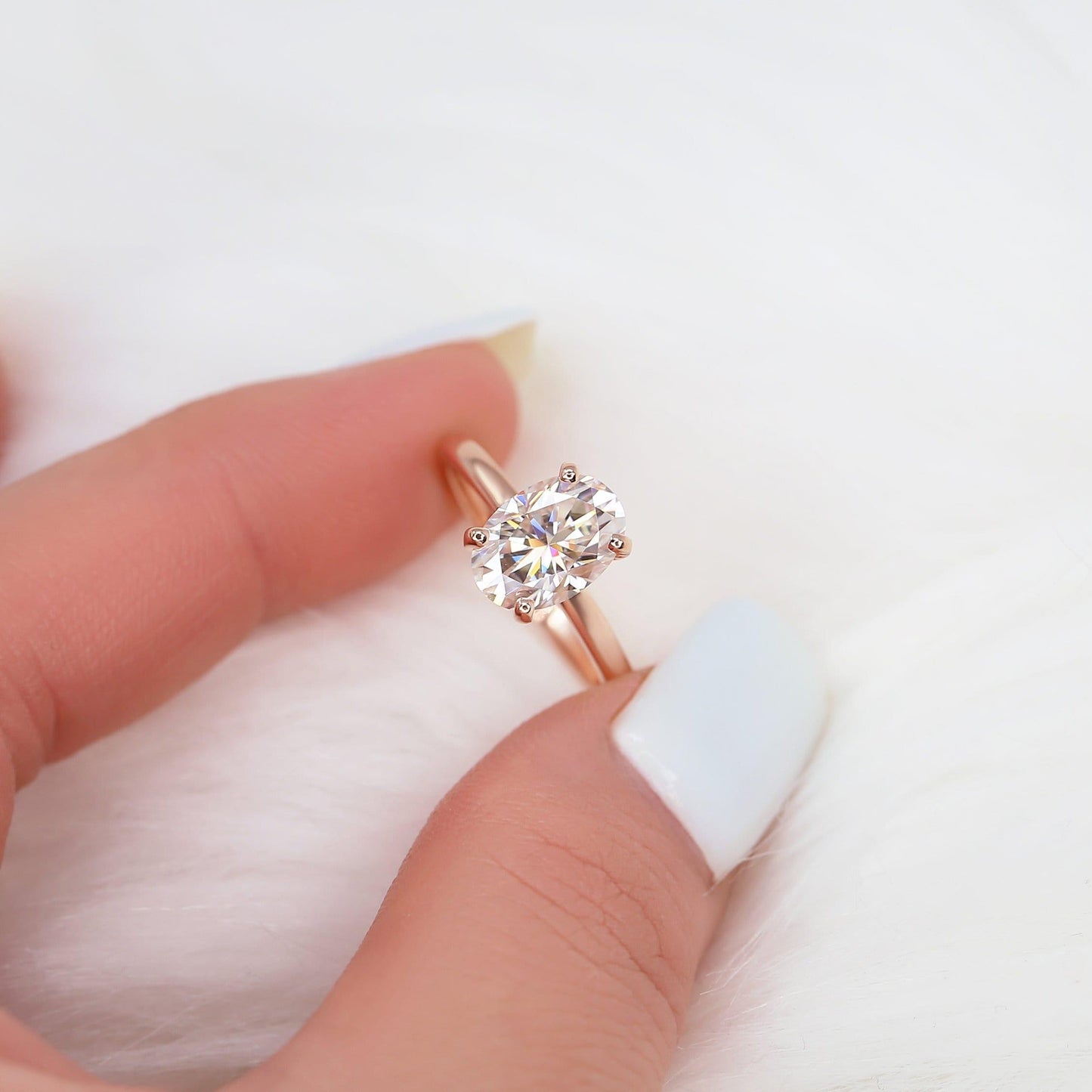 2.5 CT Oval Solitaire Moissanite Engagement Ring