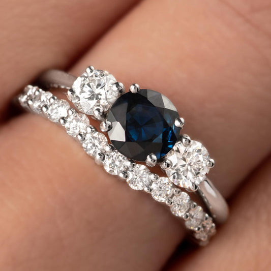 0.63 TCW Round Curved Moissanite Wedding Band