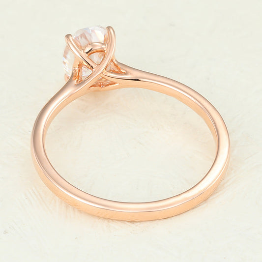 1.33 CT Oval Solitaire Moissanite Engagement Ring