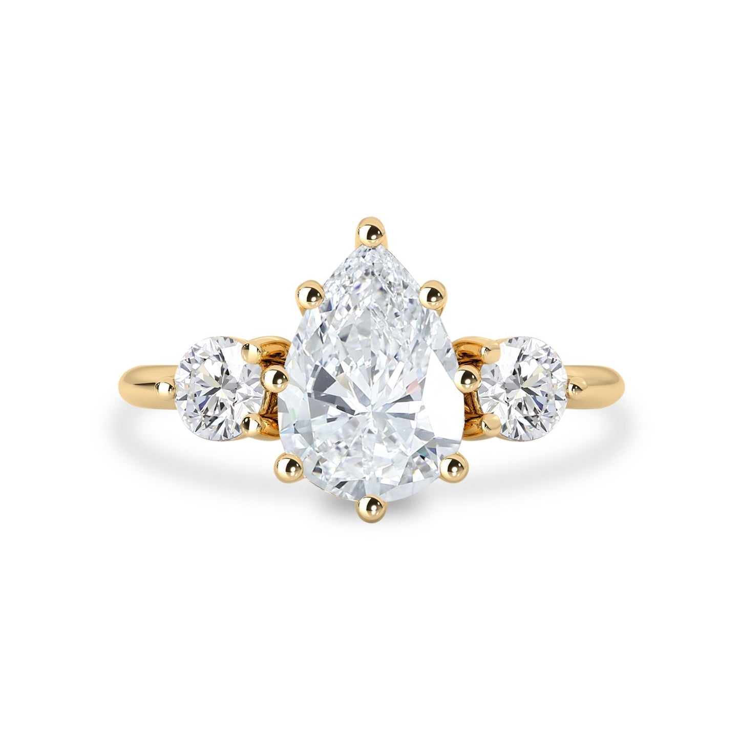 1.93 CT Pear Moissanite Three Stone Engagement Ring - farrellouise