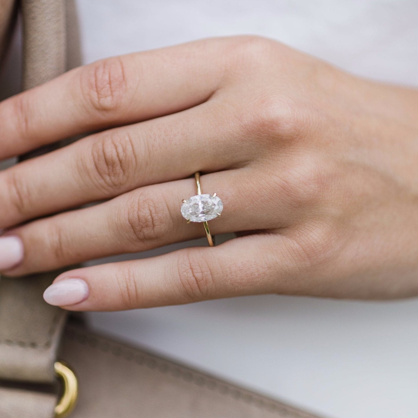 2.8 CT Oval Solitaire Moissanite Engagement Ring