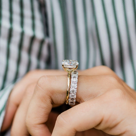 4.65 CT Elongated Cushion Solitaire Moissanite Engagement Ring