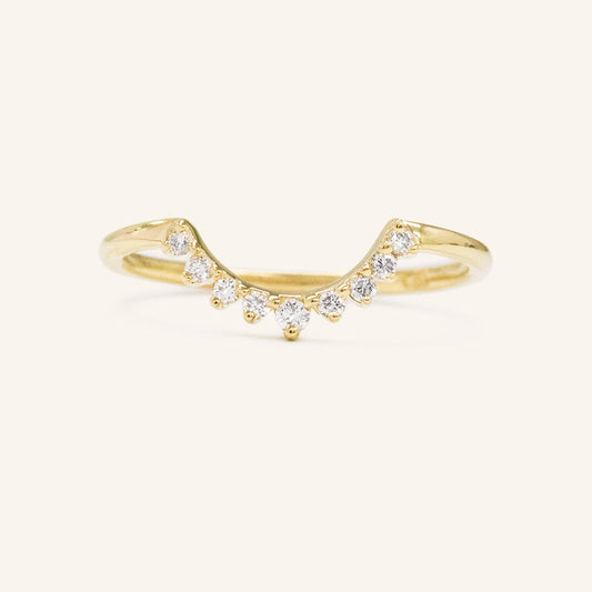 0.12 TCW Round Curved Moissanite Wedding Band