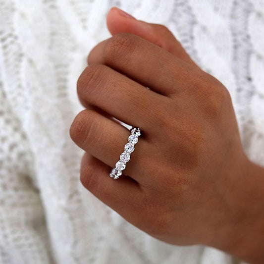 4.25 TCW Round Full Eternity Moissanite Wedding Band