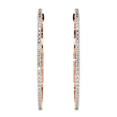 1.2 TCW Round Moissanite Hoop Earrings