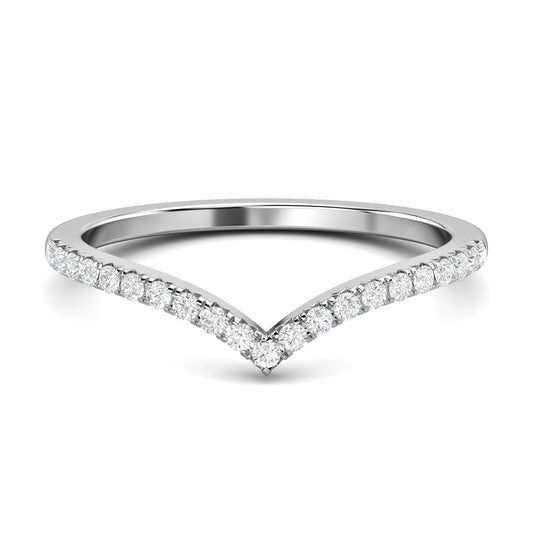 0.3 TCW Round Curved Moissanite Wedding Band