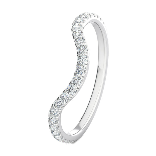 0.3 TCW Round Curved Moissanite Wedding Band