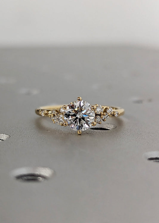 1.2 CT Round Solitaire Moissanite Engagement Ring