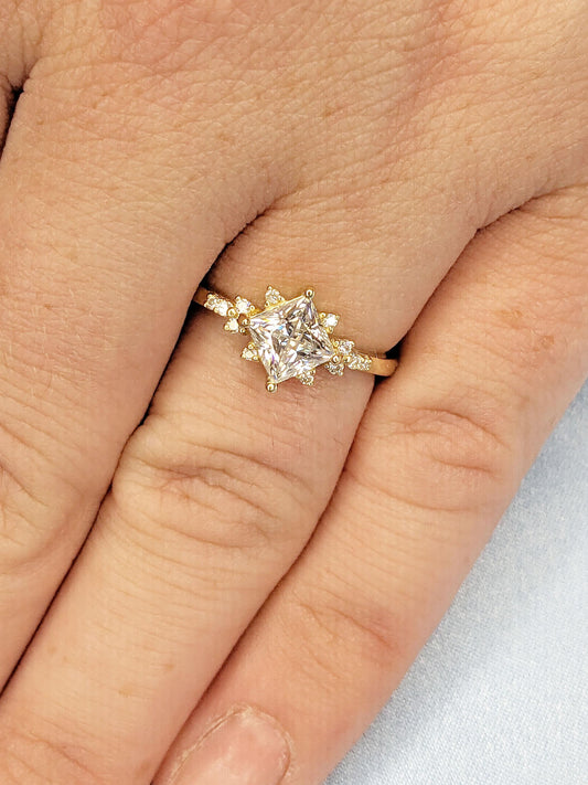 1.2 CT Round Solitaire Moissanite Engagement Ring