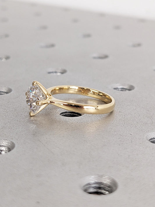 1.2 CT Round Solitaire Moissanite Engagement Ring