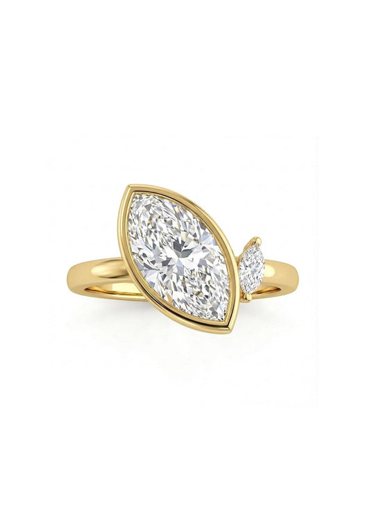 1.5 CT Marquise Toi Et Moi Moissanite Engagement Ring