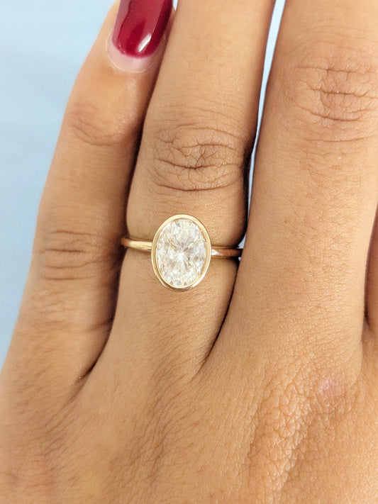 1.2 CT Round Solitaire Moissanite Engagement Ring