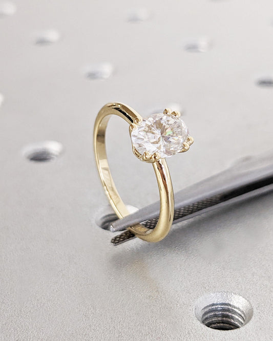 1.2 CT Round Solitaire Moissanite Engagement Ring