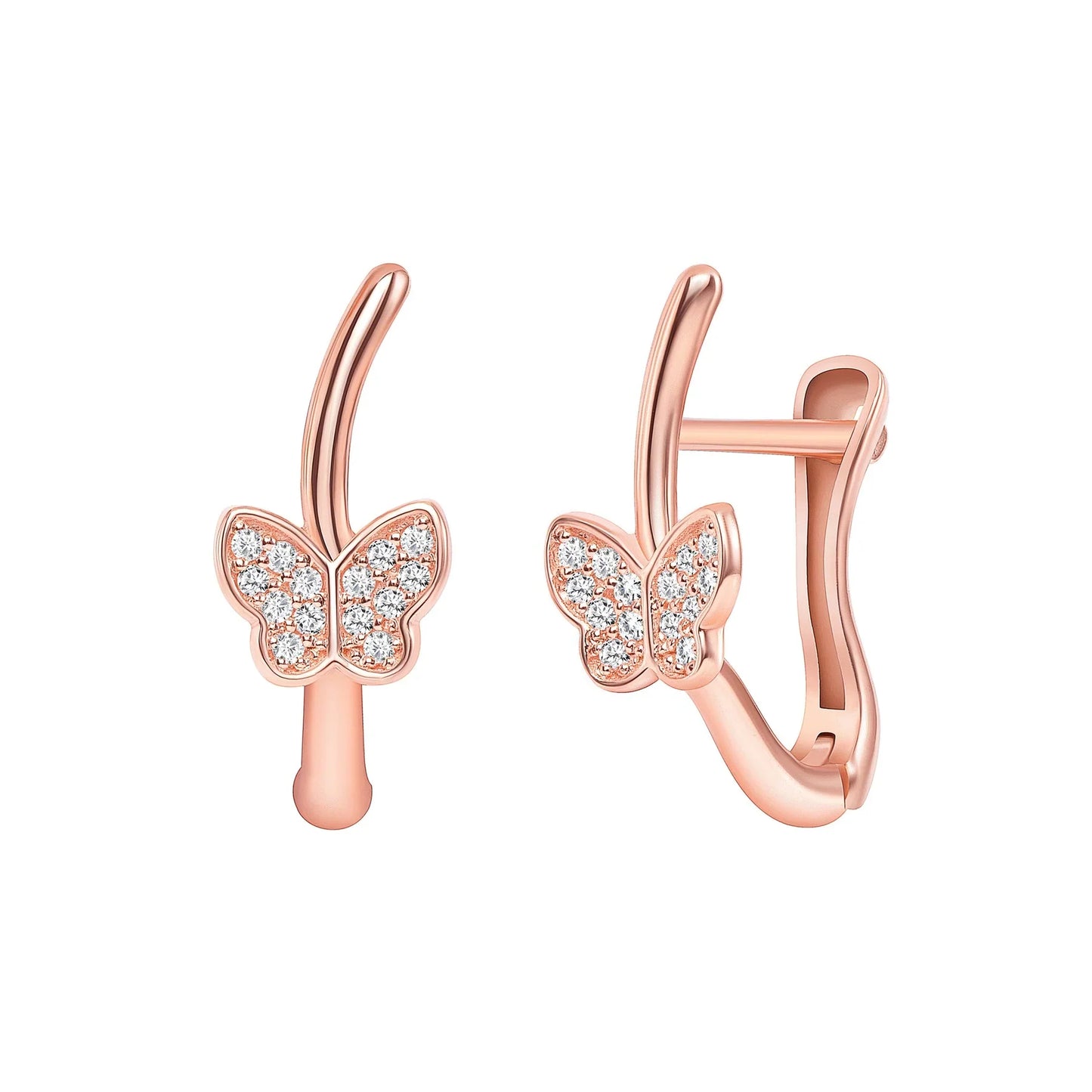 0.15 TCW Round Cut Hoop Moissanite Earrings