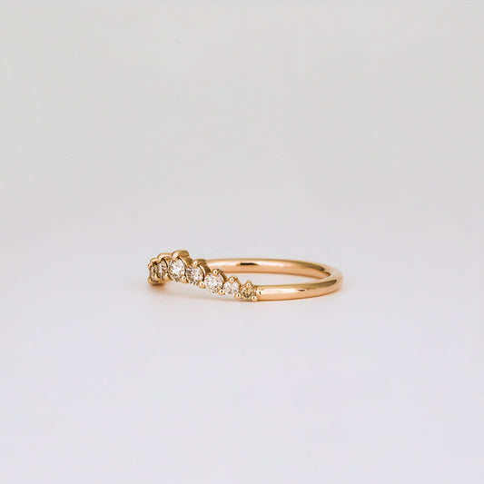 0.3 TCW Round Curved Moissanite Wedding Band