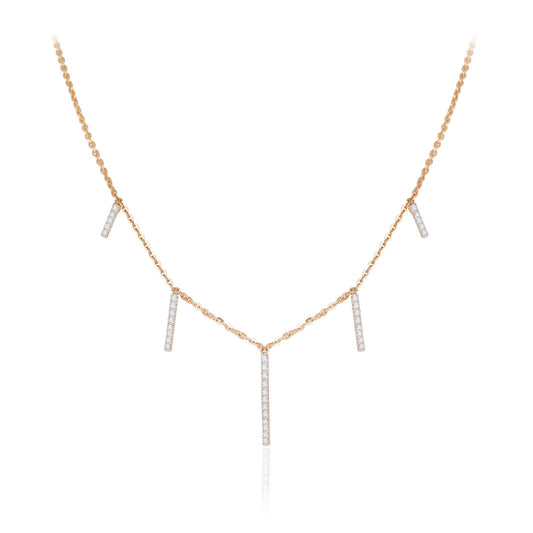 0.6 TCW Round Moissanite Multiple Barlet Necklace
