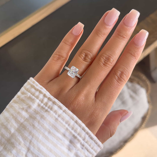 1.22 CT Elongated Cushion Solitaire Moissanite Engagement Ring