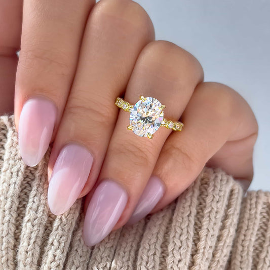 1.22 CT Elongated Cushion Solitaire Moissanite Engagement Ring