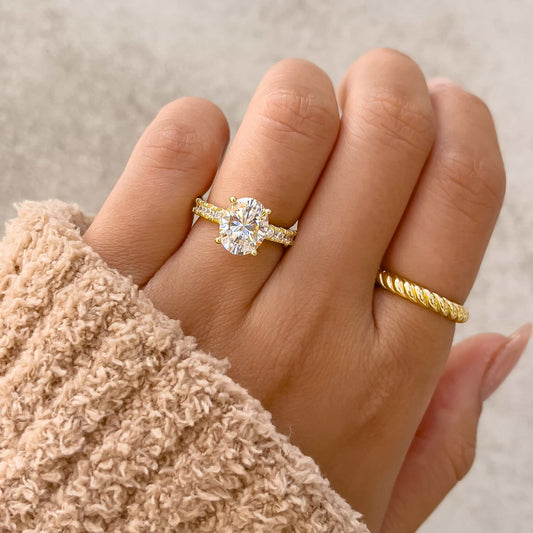 1.22 CT Elongated Cushion Solitaire Moissanite Engagement Ring
