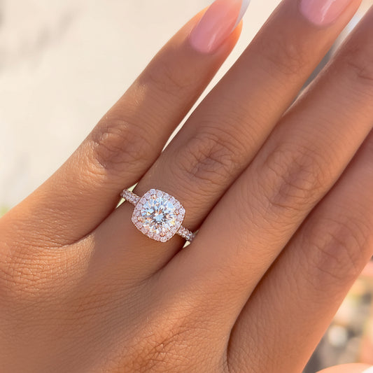 1.22 CT Elongated Cushion Solitaire Moissanite Engagement Ring