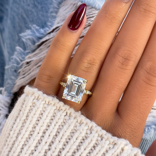 1.22 CT Elongated Cushion Solitaire Moissanite Engagement Ring