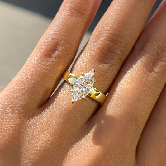 1.22 CT Elongated Cushion Solitaire Moissanite Engagement Ring